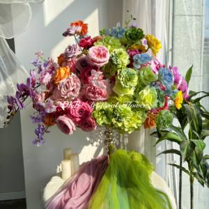 Bola de flores colorida de boda de nuevo diseño, Bola de flores grande de alta calidad, centros de mesa de Navidad, flores - Product Image 1