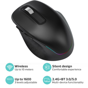 Multi-Device Wireless <b>Mouse</b> Right-Handed Ergonomic RGB Backlit Silent Clicking Rechargeable <b>mouse</b> for Computer - Product Image 5