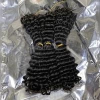 FH Kinky Straight Boho Braids Cheveux Humains en Vrac Noir Naturel Tresses Bouclées Cheveux Humains 100g/Paquet