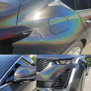 Rainbow Laser Color Changing <strong>Car</strong> <strong>Wrapping</strong> Prisma Holographic Pearl Vinyl Film <strong>Black</strong> - Product Image 4