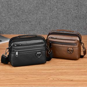 Vintage Style Casual Men's PU Leather Crossbody <strong>Messenger</strong> Bag <strong>with</strong> <strong>Shoulder</strong> <strong>Strap</strong> for Men Women Business Daily Use - Product Image 4