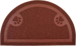 Alfombrillas de Lujo Semicirculares Grises Impermeables Antideslizantes Lavables de PVC para Recoger Arena de Gato, Control de Dispersión de Arena, Tapetes para Gatos - Product Image 2