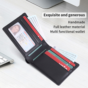 Fashion Hot Sale PU Leather Business Credit Card Holder Mens RFID Blocking <strong>Bifold</strong> Wallet Custom Full Logo Desgin Card Case <strong>Purse</strong> - Product Image 2
