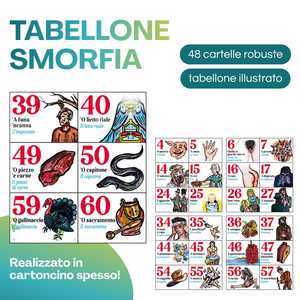 La Tombola Napoletana con 48 Cartelle, Tabellone Smorfia, 90 Números de Madera y Cesta de Mimbre - Product Image 3