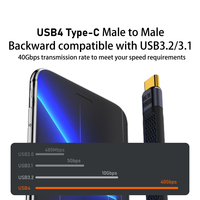 Cable USB 4.0 Tipo-C FPC de 240W con Carga Súper Rápida, Transmisión de 40Gbps, Proyección de Pantalla HD 8K60Hz, Cable Corto Flexible USB C