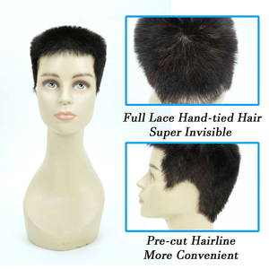 Perruque complète en dentelle pour <span class=keywords><strong>homme</strong></span>, toupet invisible <span class=keywords><strong>coupe</strong></span> ras du cou, système capillaire en dentelle pour <span class=keywords><strong>homme</strong></span>, perruque complète en dentelle pour <span class=keywords><strong>homme</strong></span> - Product Image 4
