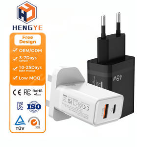 Gan <span class=keywords><strong>45w</strong></span> eu uk תקע שחור לבן סוג c qc3.0 usb טעינה סופר מהיר טעינה קיר טלפון נייד - Product Image 1