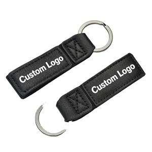 Llavero de coche personalizado popular 2026, llavero de metal de lujo con anillo de cuero PU, llaveros con diseño de impresión de logotipo personalizado - Product Image 1
