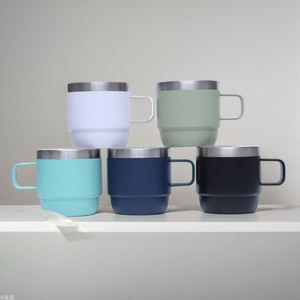 Generic Creative 14oz Office Tea Coffee Mug Stainless Steel <b>Double</b> <b>Wall</b> Cup with Ergonomic Handle - Product Image 1
