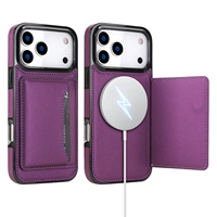 Étui de téléphone antichoc en cuir avec bords intégrés en TPU, porte-cartes et support pour iPhone 18 Pro Max 17 16 15