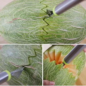 Vendite calde in Amazon verdura strumenti 3 in 1 affettatrice di frutta intaglio Set melone Baller Scoop Set