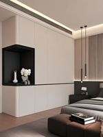 Balom haut de gamme moderne garde-robe Durable mélamine bois MDF porte élégant coffre-fort maison vêtements stockage coins arrondis pliant chambre
