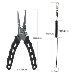 Zoutwatervissers Tang Multitool 7 3Inch Zwart Roestvrijstalen Lijnsnijder Crimper Split Shot Gereedschap Vistang - Product Image 3