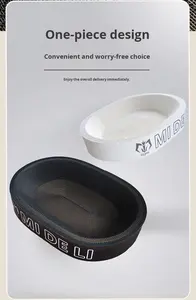 Cuccia per Gatti Bianca e Gialla con Tiragraffi Grande Diametro in Cartone Ondulato Resistente all'Usura e ai Graffi, Non Danneggia le Unghie - Product Image 5