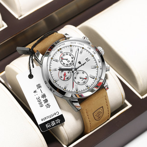 Nuevo Reloj POEDAGAR <span class=keywords><strong>932</strong></span> para Hombre, Reloj de Pulsera de Cuarzo con Correa de Cuero, Diseño Moderno y Elegante, Resistente al Agua - Product Image 3