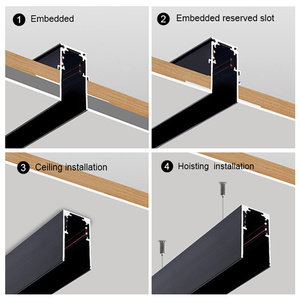 Ultra-Thin Stripe Magnetic Track Rail Branco Preto Alumínio <span class=keywords><strong>LED</strong></span> Teto Lâmpada DC48V Iluminação Interior Track Lights
