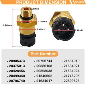 Sensor de Presión de Aceite SPJIUQI para Motor Volvo D12 2004-2008, Camiones de Trabajo Pesado Mediano, Pieza de Repuesto Metálica - Product Image 3