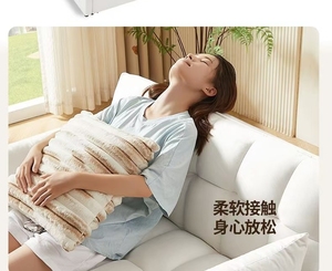 Sofá Cama Plegable y Extensible de Dos Plazas, Multifuncional, Diseño Contemporáneo, Tapizado en Bouclé, Patas Metálicas, para Villa - Product Image 5