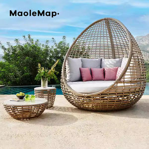 Lit d'extérieur en <span class=keywords><strong>aluminium</strong></span> sièges canapé de <span class=keywords><strong>jardin</strong></span> luxuriant rotin pomme lit <span class=keywords><strong>transat</strong></span> cabana extérieur lits de jour chaise de soleil patio canapé ensemble - Product Image 1