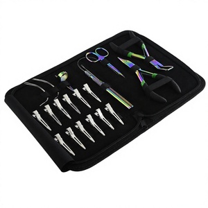 Hair Extension Tools Micro <b>Beads</b> Remover Crimping Plier Hair Extension Plier Thread Mini Scissor SEW in C Type <b>Needles</b> Sets Kit - Product Image 1