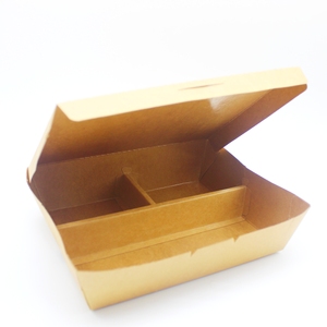 Personalizado desechable negro o comida <span class=keywords><strong>Sushi</strong></span> Kraft marrón reciclable impermeable embalaje de alimentos fiambrera de papel para alimentos - Product Image 5