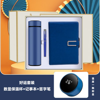 Botol termos Stainless Steel, cangkir termos Set 3 buah dengan pena Notebook kotak hadiah termos Stainless Steel hadiah bisnis