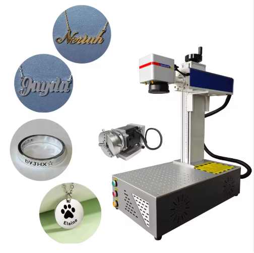 New Fiber Laser Engraving Machine for Metal Leather Jewelry Stone Rubber & Plastic with DXF Support Deep Marking