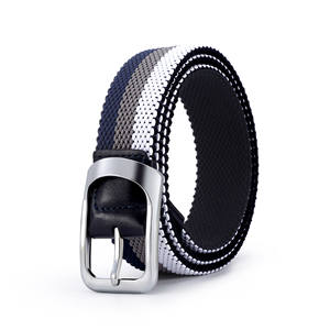 Cinturón de mujer para hombre trenzado elástico informal versátil para jóvenes hebilla de aleación cómoda verano caliente hecho de cuero nailon poliéster - Product Image 3