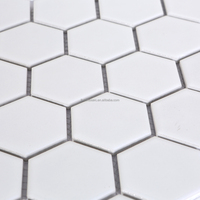 Blanc pur hexagone glacé piscine en céramique tactile carrelage mosaïque dosseret cuisine marocain carrelage en céramique décor à la maison intérieur extérieur