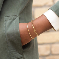 Laiton personnalisé avec plaqué or Fashion Fine Jewelry Bracelets Bangles Bijoux minimalistes