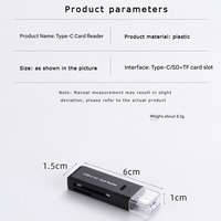 Lecteur de carte mémoire USB Type-C 3.0 Caméra TF/SD Lecteur de carte haute vitesse deux en un