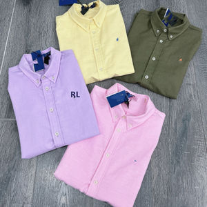 Camisa de Lino Bordada RL para Hombre, Manga Larga, Primavera/Verano - Camisa Informal de Negocios para Hombre, Corte Holgado # RL-2509 - Product Image 1