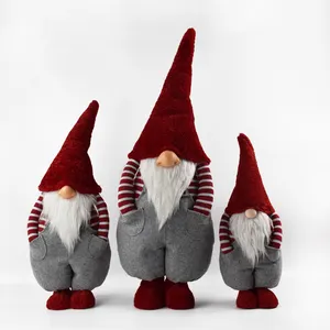 Decorazione Festival 2024 Navidad rosso regali di natale senza volto Rudolph bambola nano elfo farcito gnomo ornamenti per la decorazione della casa