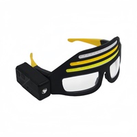 Lunettes LED rechargeables avec capteur de mouvement, projecteur COB à lumière rouge, phare USB-C orientable à 90 degrés, mains libres pour le camping, IP44, réglable