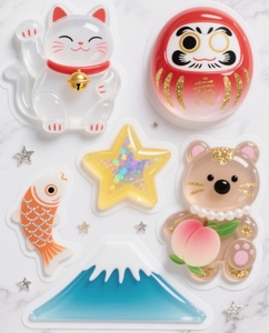 Wholesale Bulk 3D Epoxy Resin <b>Sticker</b> Sheets Custom <b>Waterproof</b> Eco-friendly Reusable Cartoon UV Printed Kiss Cut <b>Stickers</b> - Product Image 5