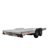 Remorque de transport de voitures en aluminium robuste / Double essieu avec rampes / Pour le transport de véhicules et d'ATV
