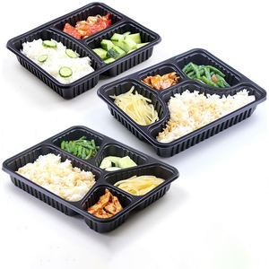 Confezione alimentare con coperchio porta via 2-4 scomparti scatola <span class=keywords><strong>per</strong></span> alimenti in plastica PP - Product Image 1