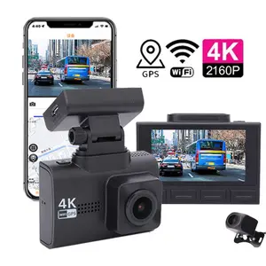 2.5 Inches Car Camera Dvr Night Vision 4k Dashcam Wifi Mini Car Dash Camera 4k Front And Rear Dual Lens Camera Wifi Gps Dash Cam