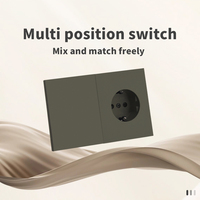 Interruptores y Enchufes de Pared WESA Ultrafinos con Botón Pulsador de 1/2/3 Vías, Enchufe Europeo de 1/2 Vía, Combinación Libre, Diseño Moderno de Lujo