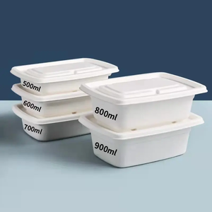 Dùng một lần phân hủy sinh học bao bì thực phẩm mía bã mía Container 3 lưới 2 hộp lưới - Product Image 5