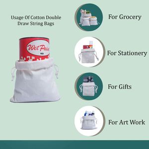 Sac en coton mousseline personnalisé avec logo et taille sur mesure, sac cadeau réutilisable pour mariage, sac à bonbons, pochette anti-poussière pour bijoux - Product Image 4