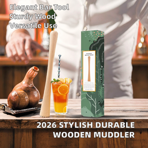 Nuevo 2026: Triturador de Hielo de Madera Portátil, Reutilizable, Ecológico y Duradero de 250mm para Cocteles, Mojitos, Ajo y Aguacate - Herramienta Moderna para Bar - Product Image 2