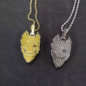 מפעל חבל שרשרת היפ הופ סגסוגת והיפ הופ rinestone עלה שרשרת תליון גולגולת פרח - Product Image 6