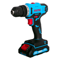 FIXTEC Perceuse-visseuse sans fil électrique à batterie 20v Ensemble combiné de perceuse-visseuse manuelle avec kit d'accessoires de 221 pièces