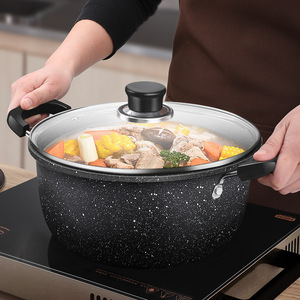 Ensemble de casseroles de cuisson antiadhésives pour <span class=keywords><strong>induction</strong></span>, faitout <span class=keywords><strong>en</strong></span> <span class=keywords><strong>fonte</strong></span> antiadhésif avec couvercle - Product Image 2