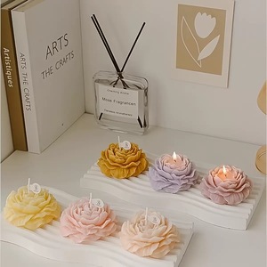 クラシックな花の形をしたアートキャンドル、環境に優しく無毒、ロマンチックなアロマセラピーの香りのキャンドル、ユニークなデザインのソイワックスホームキャンドル - Product Image 3