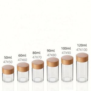 Wholesale High Borosilicate Glass Airtight Food Storage <b>Container</b> with <b>Bamboo</b> Lid and Cover 201-300ml Capacity Eco-Friendly - Product Image 2