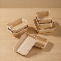 Boîtes à sushi pour la restauration rapide, boîtes en papier kraft personnalisées avec couvercle, plateaux de service alimentaire portables pour pique-nique et livraison