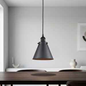 Bell Shape Iron Glass Pendant <b>Light</b> E12 LED Adjustable Height Middle Size <b>Dining</b> Mounted Ceiling Fixture 3500K Black - Product Image 2