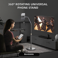 Support de téléphone portable et tablette en alliage d'aluminium, bras réglable, rotation à 360 degrés, support paresseux avec des fonctionnalités flexibles pour une utilisation au lit